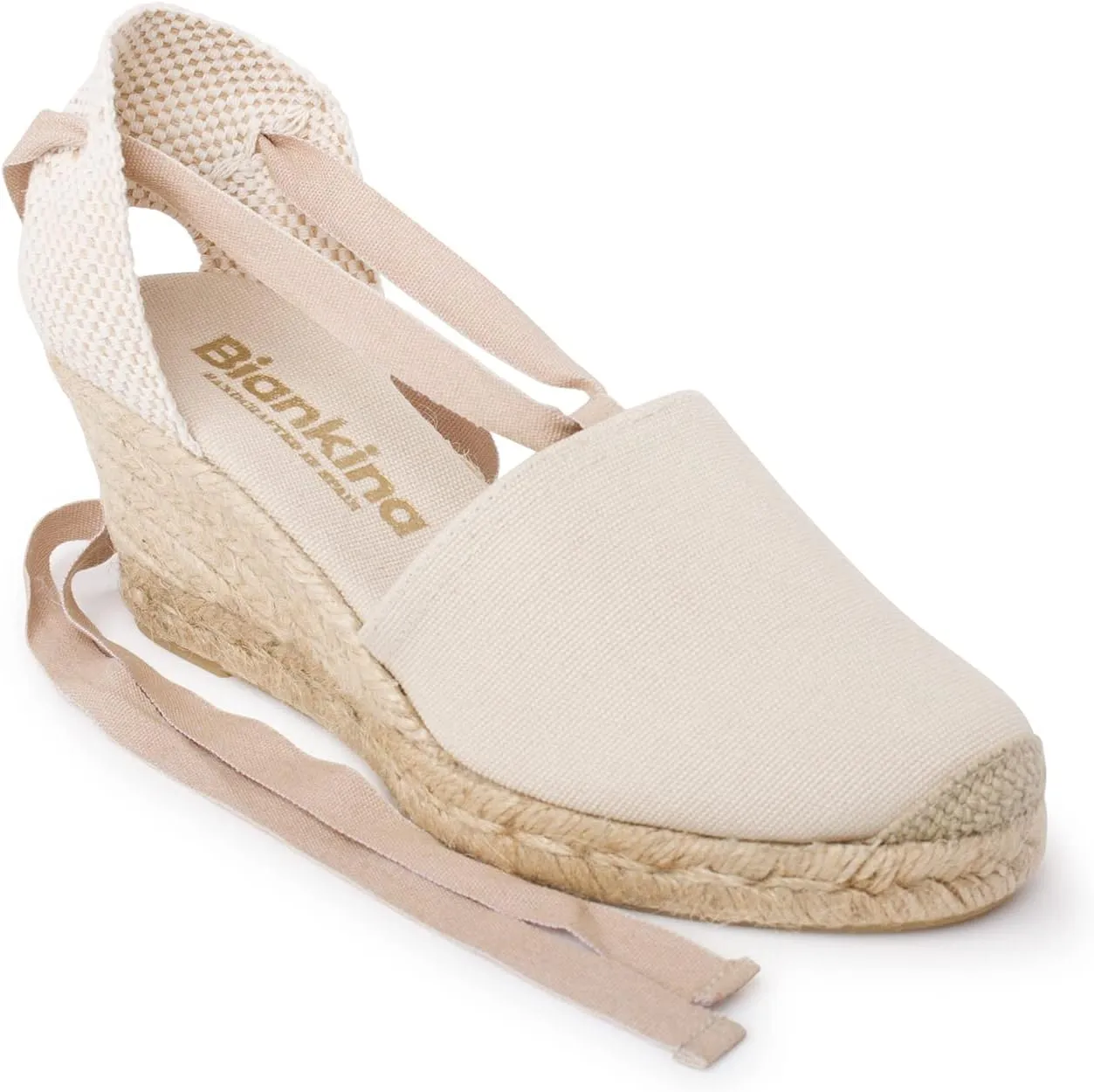 Almanera Authentic Spanish Espadrille Wedge Sandals for Women - Sustainable, Eco Friendly, Vegan Shoes. Classic Style, Organic Cotton Canvas Upper, Comfy Insole, Jute Midsole, Rubber Sole. Made in Spain