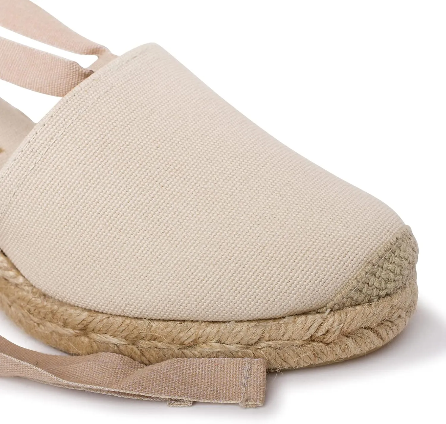 Almanera Authentic Spanish Espadrille Wedge Sandals for Women - Sustainable, Eco Friendly, Vegan Shoes. Classic Style, Organic Cotton Canvas Upper, Comfy Insole, Jute Midsole, Rubber Sole. Made in Spain