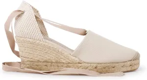 Almanera Authentic Spanish Espadrille Wedge Sandals for Women - Sustainable, Eco Friendly, Vegan Shoes. Classic Style, Organic Cotton Canvas Upper, Comfy Insole, Jute Midsole, Rubber Sole. Made in Spain