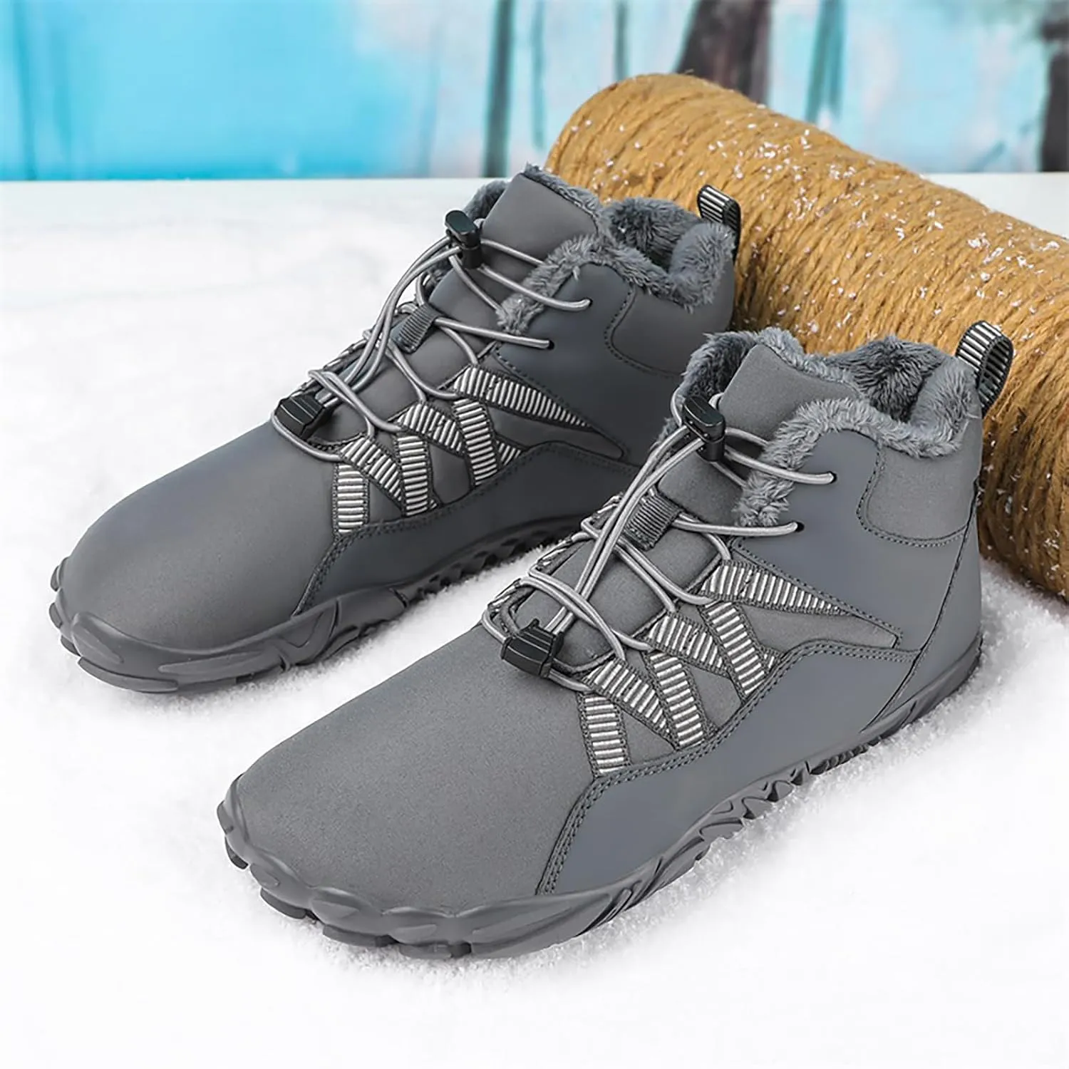 Barefoot Shoes Men Women Wide Toe Box Winter Cross Trainer Minimalist Zero Drop Sole Cotton Boots Sneakers