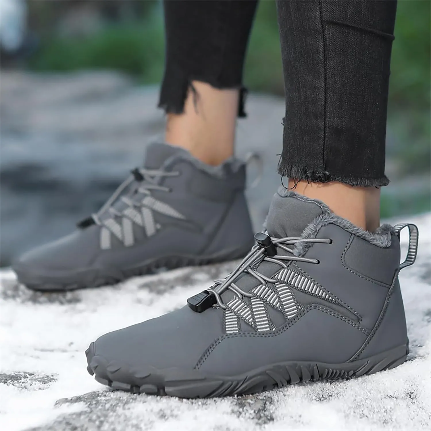 Barefoot Shoes Men Women Wide Toe Box Winter Cross Trainer Minimalist Zero Drop Sole Cotton Boots Sneakers