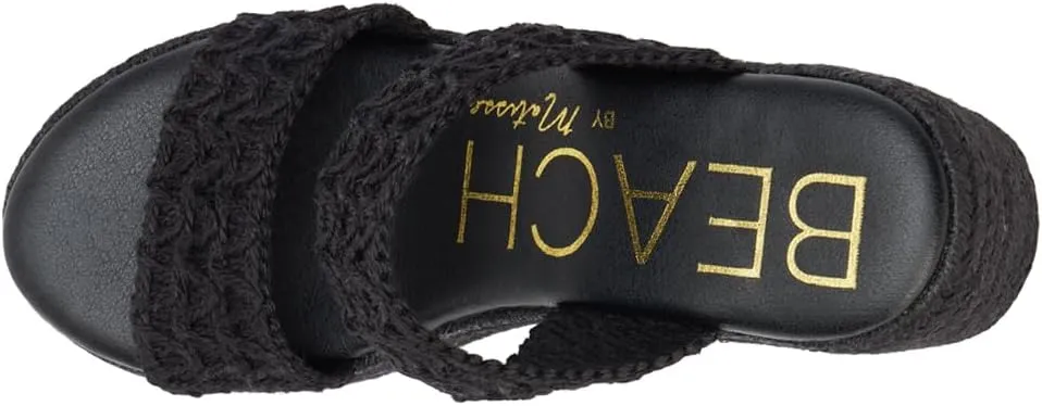 BEACH by Matisse Womens Ocean Ave Platform Block Espadrille Casual Sandals Casual High Heel 3" & Up - Black