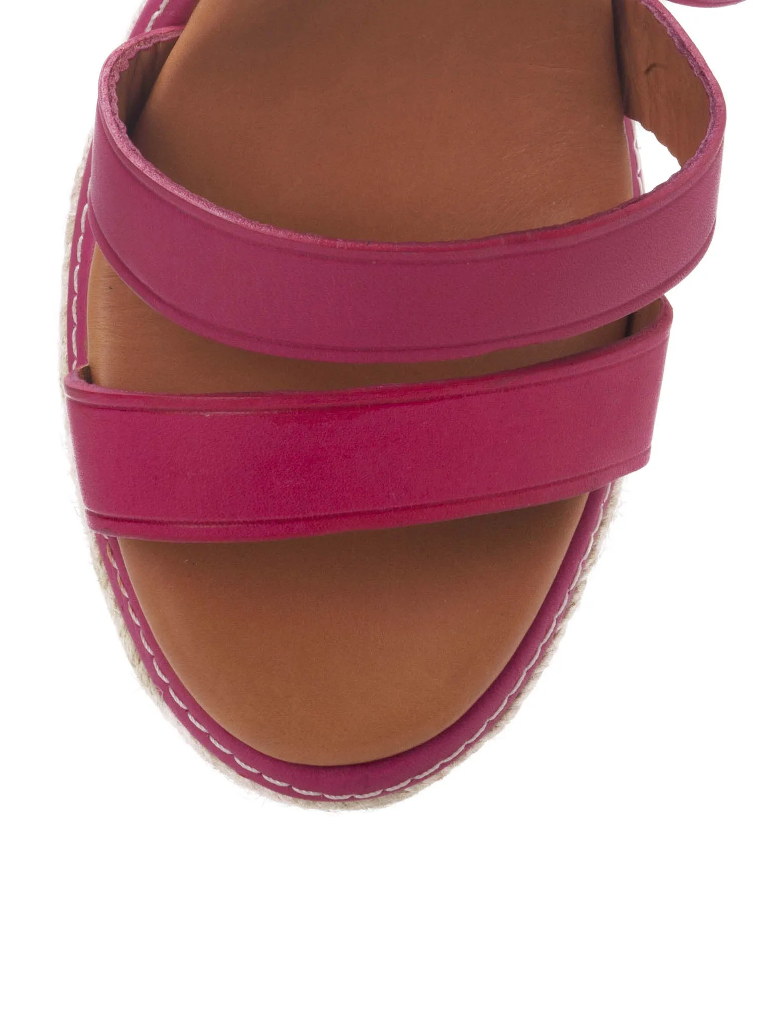 Buckle Up Leather Espadrille Wedge Sandal