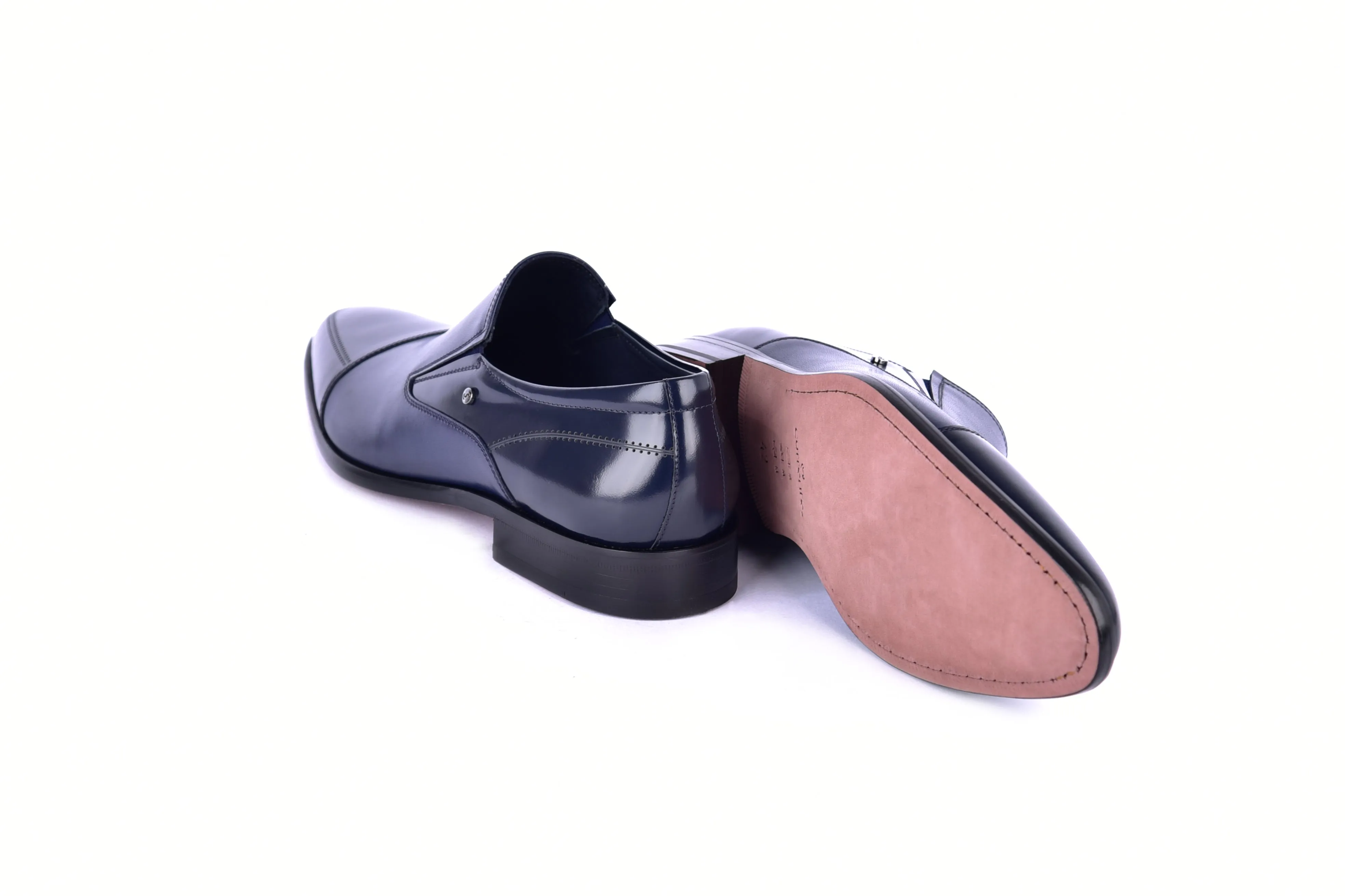 C1401- 3519 Cap Toe Loafer Dark Blue