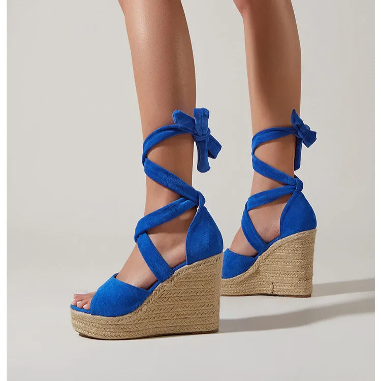Calista Ankle Wrap Espadrille Wedges