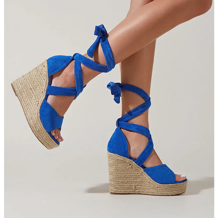 Calista Ankle Wrap Espadrille Wedges