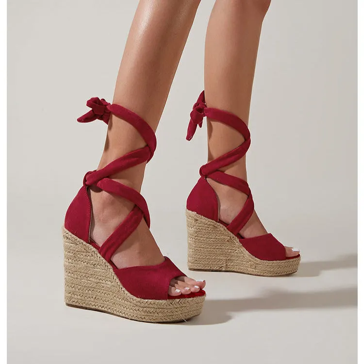 Calista Ankle Wrap Espadrille Wedges