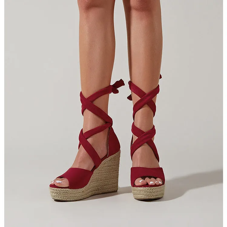 Calista Ankle Wrap Espadrille Wedges