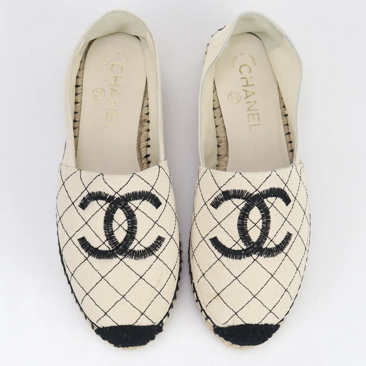 CHANEL Espadrille COCO Mark Espadrille canvas White Women