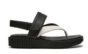 Django & Juliette IXIA Sandal in Almond/Black Leather