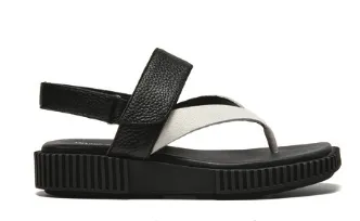 Django & Juliette IXIA Sandal in Almond/Black Leather