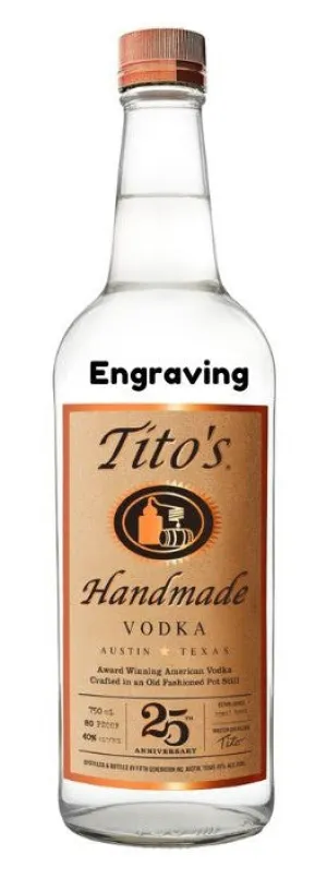 Engraved Titos Handmake Vodka 750ml - Logo