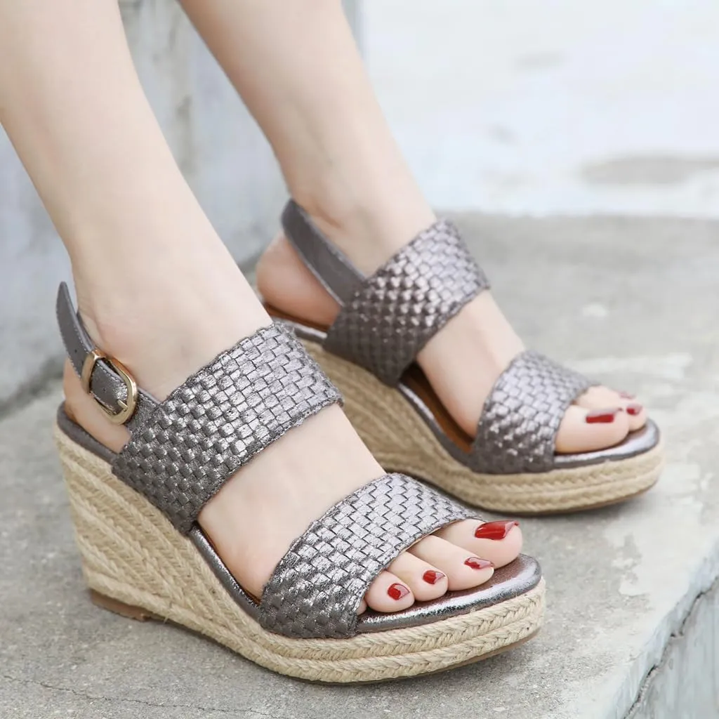 Espadrille Wedge Sandals for Women Open Toe Slingback Platform High Heels Summer Beach Dressy Sandal