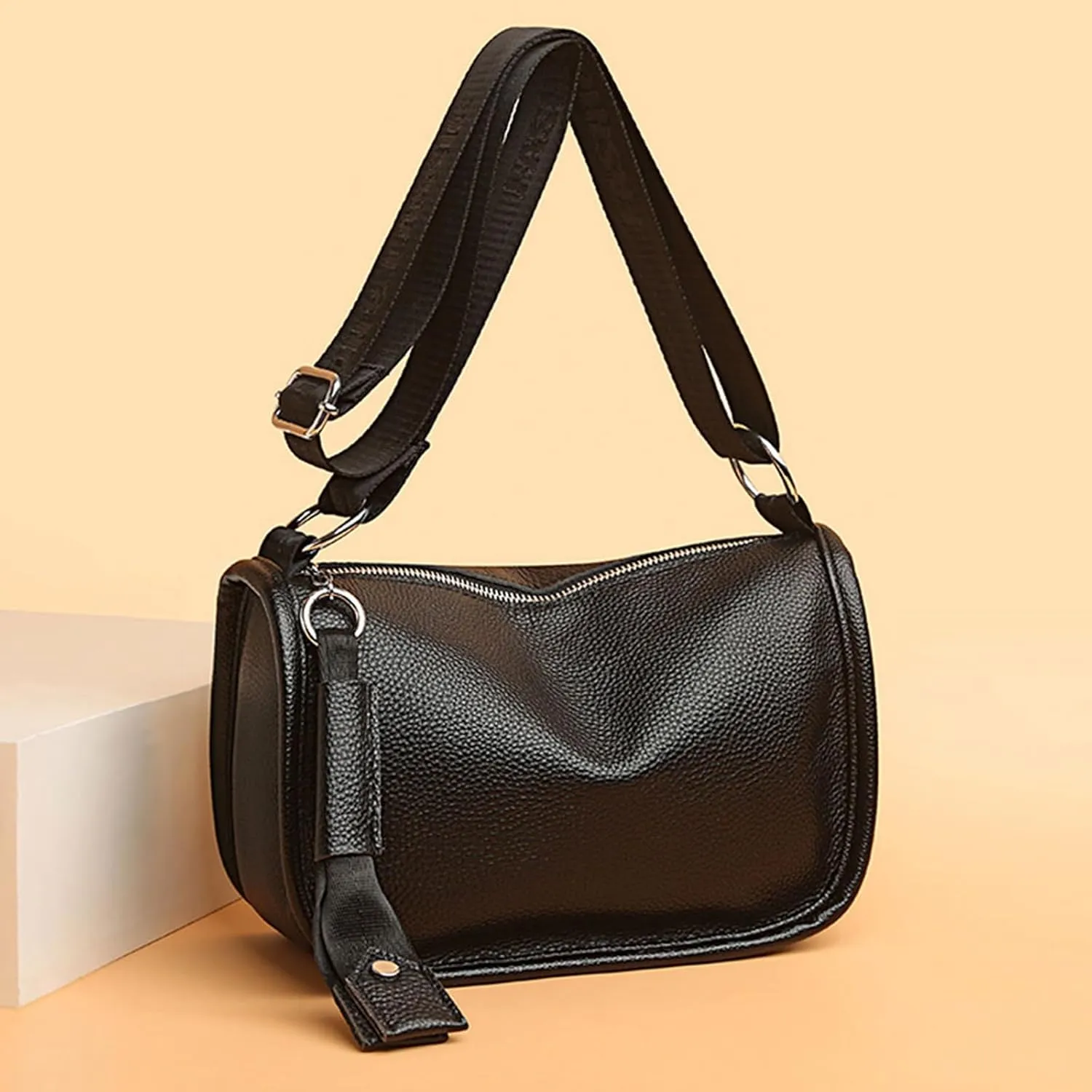 FALAN MULE Small Crossbody Bag for Women Trendy Design Genuine Leather Shoulder Handbags with Adjustable Strap