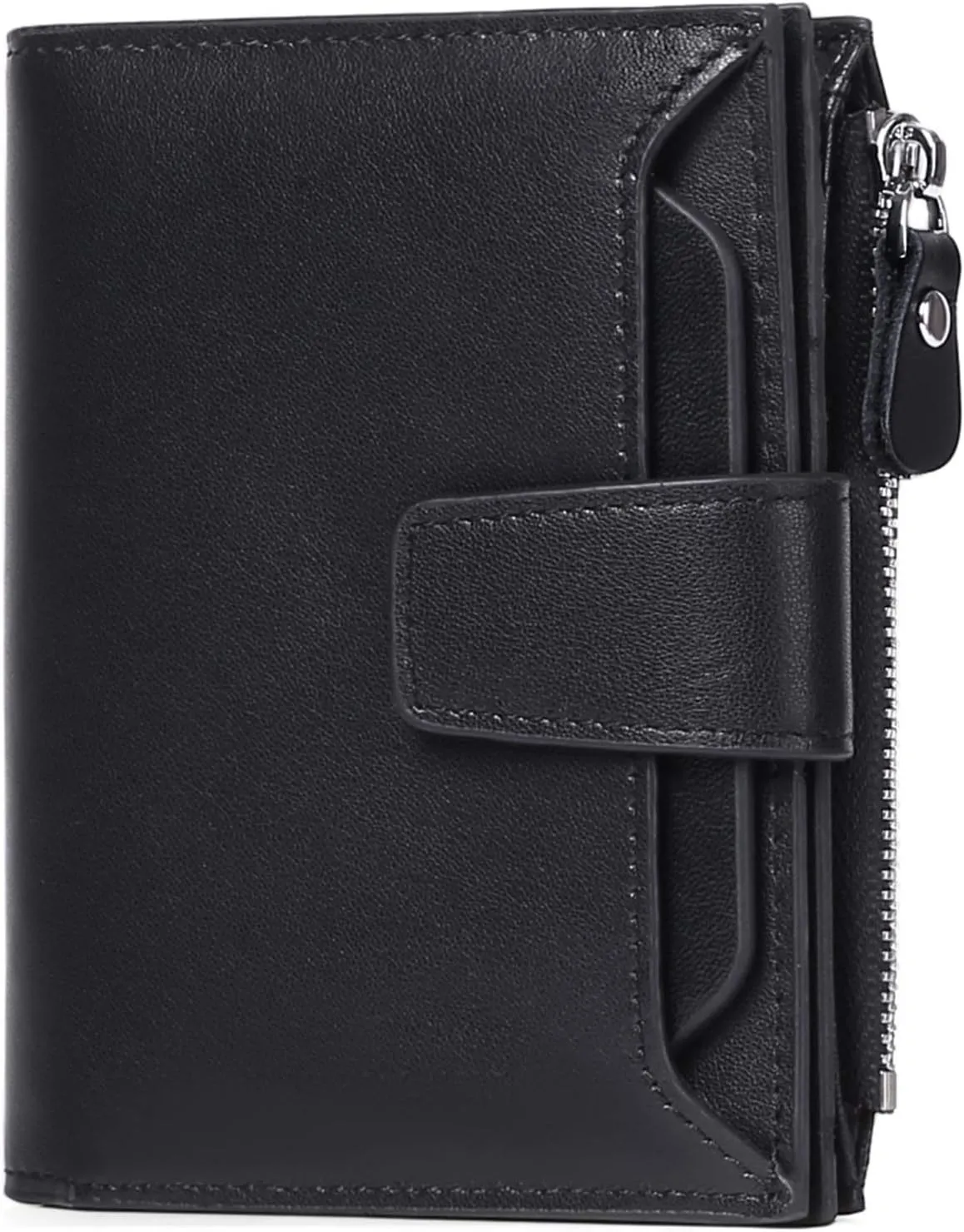 FALAN MULE Wallet for Men Genuine Leather RFID Blocking Mens Wallet with Zipper Coin Pocket ID Window