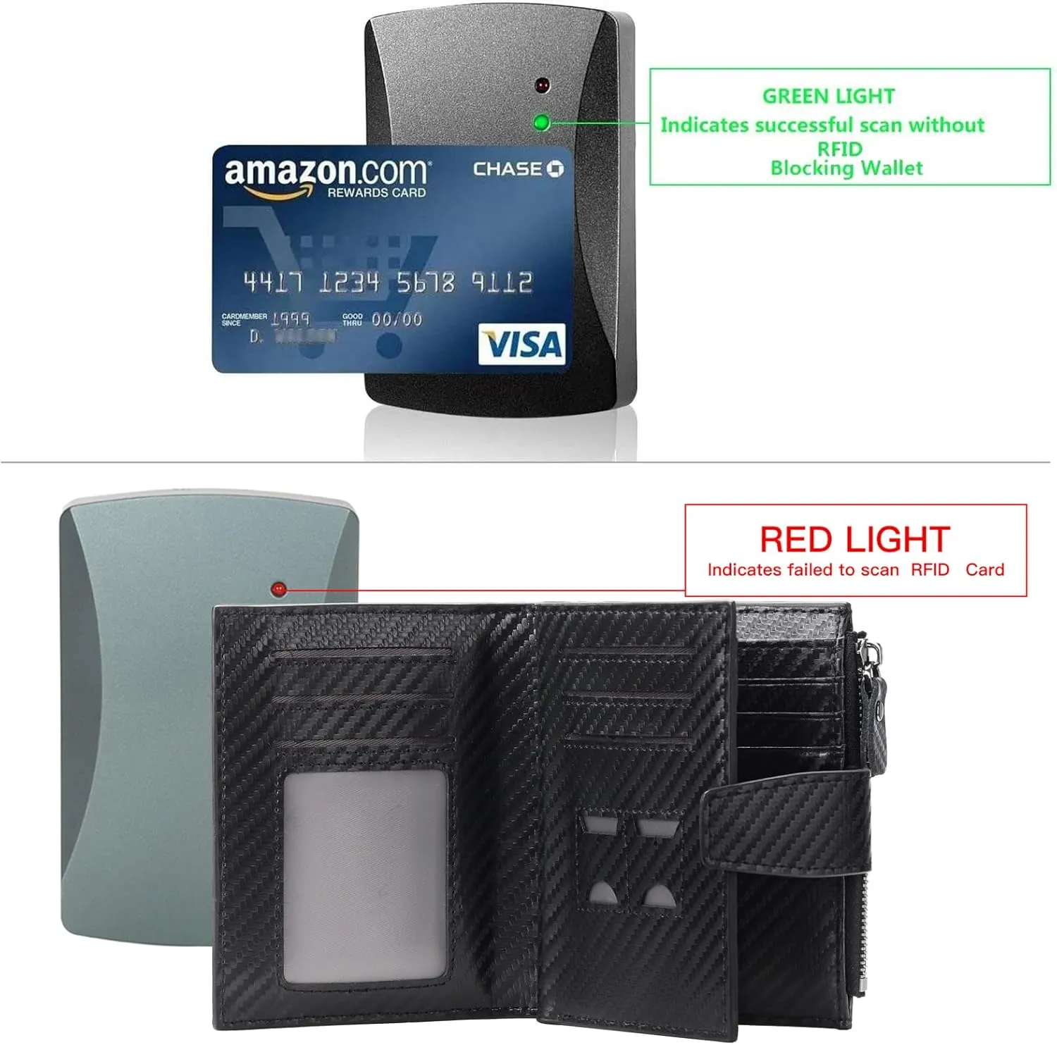 FALAN MULE Wallet for Men Genuine Leather RFID Blocking Mens Wallet with Zipper Coin Pocket ID Window