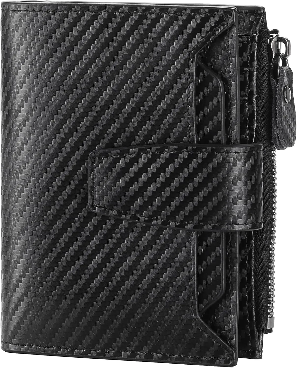 FALAN MULE Wallet for Men Genuine Leather RFID Blocking Mens Wallet with Zipper Coin Pocket ID Window