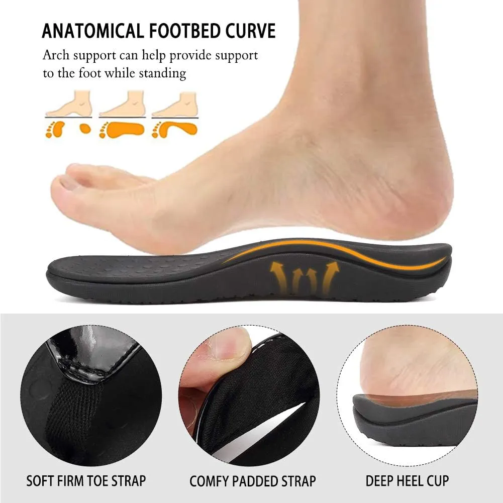 FANTURE Women Orthotic Arch Support Sandal for Comfortable Walk Thong Style Casual Flip Flops