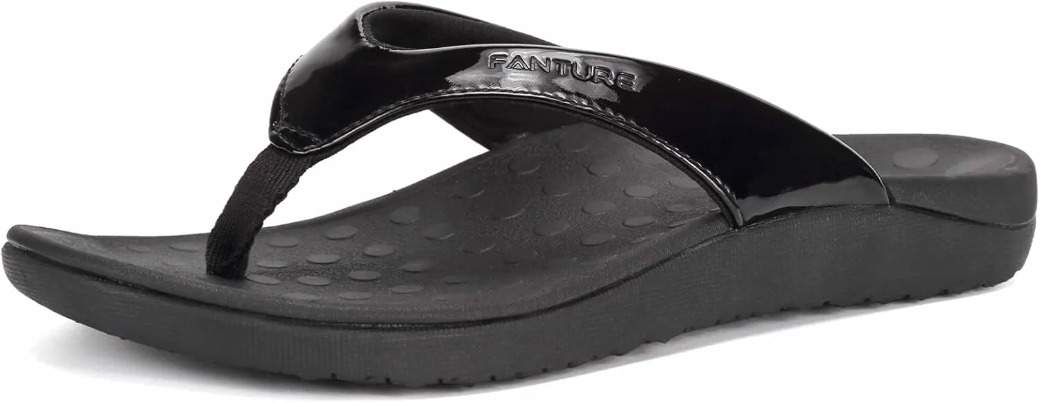FANTURE Women Orthotic Arch Support Sandal for Comfortable Walk Thong Style Casual Flip Flops