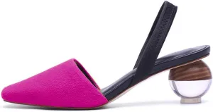 Fericzot Mule Shoes Spherical Clear Heel Sandals Square Toe Slippers Slip On Pumps Slingback Wedding Dress Shoes