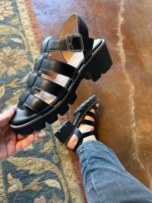Fisher black sandal