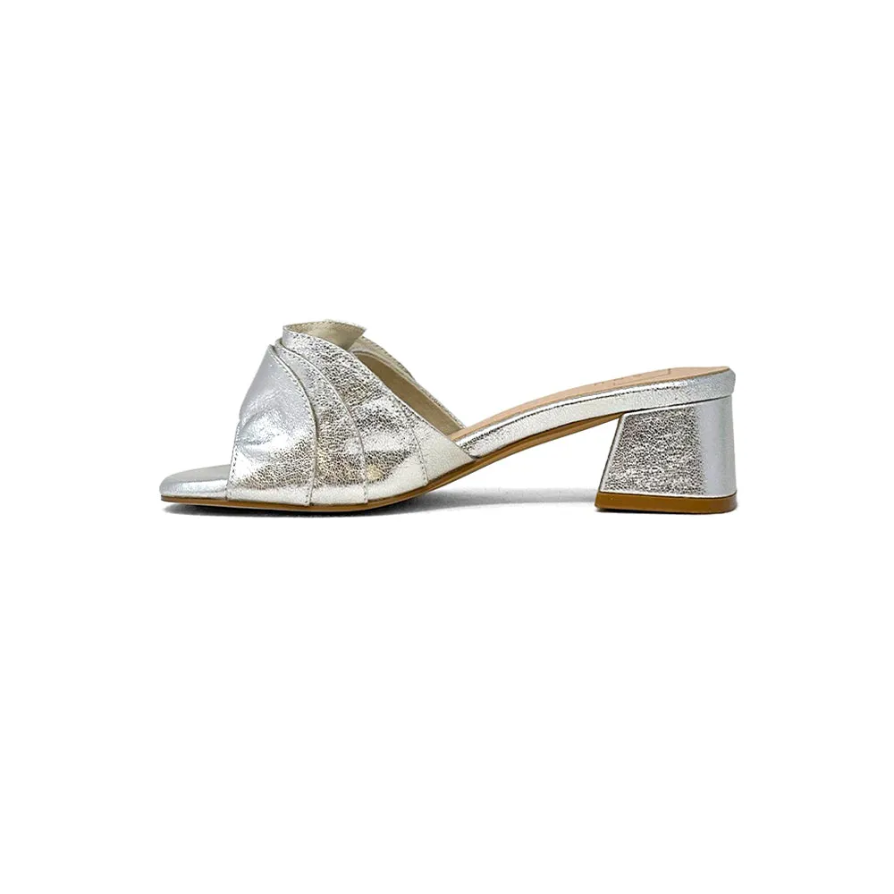 Frances Metallic Block Heel Sandals
