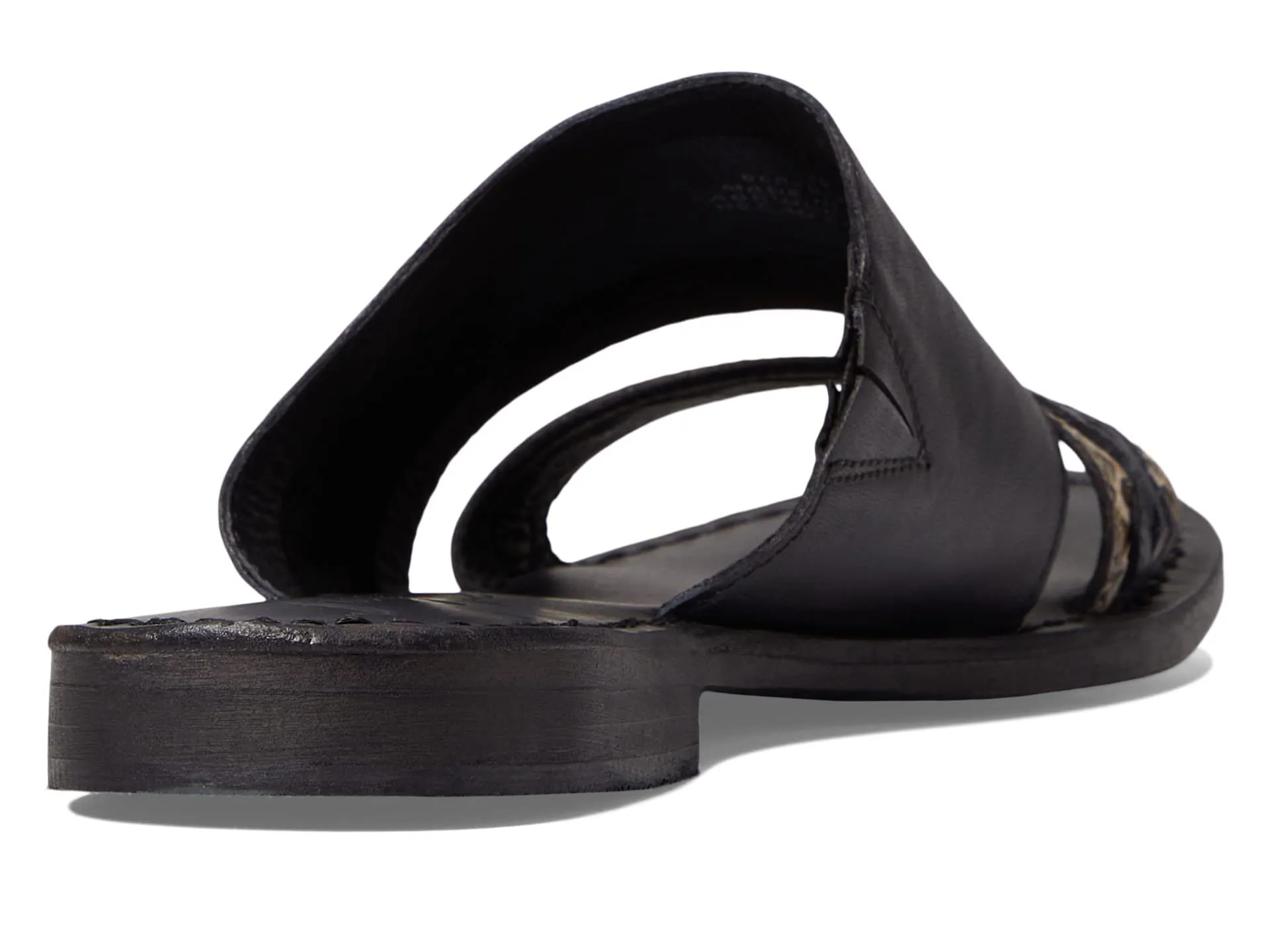 Free People Saturday Sandal for Women - Two Strap Vamp with Stacked Heel, Comfortable and Chic Sandals 8 Black