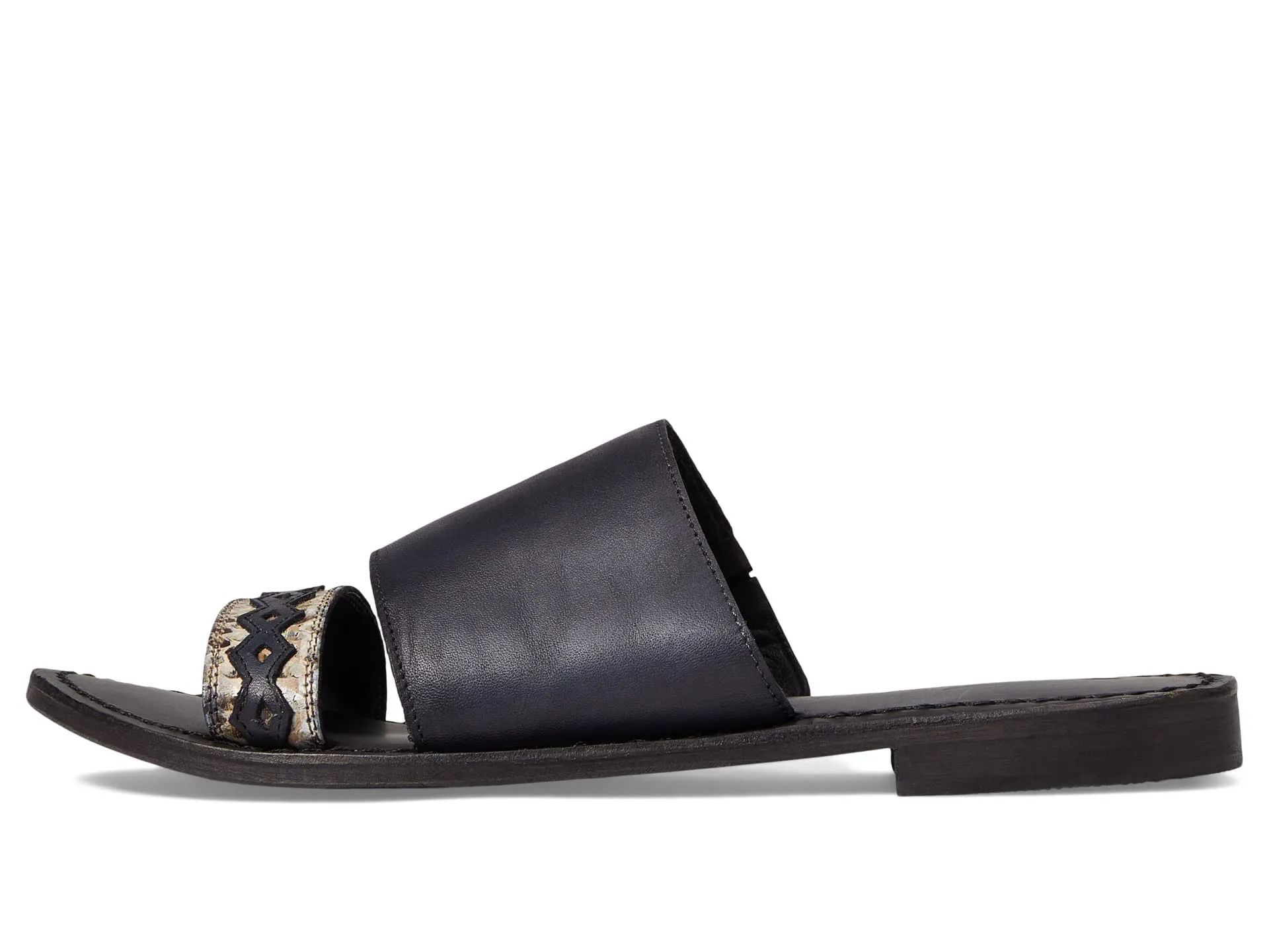 Free People Saturday Sandal for Women - Two Strap Vamp with Stacked Heel, Comfortable and Chic Sandals 8 Black