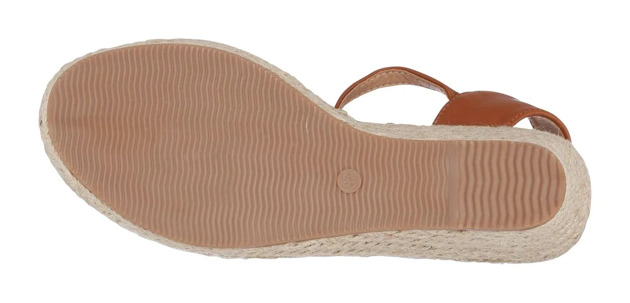 Good Choice Tan Cati Espadrille Womens Wedge Sandals