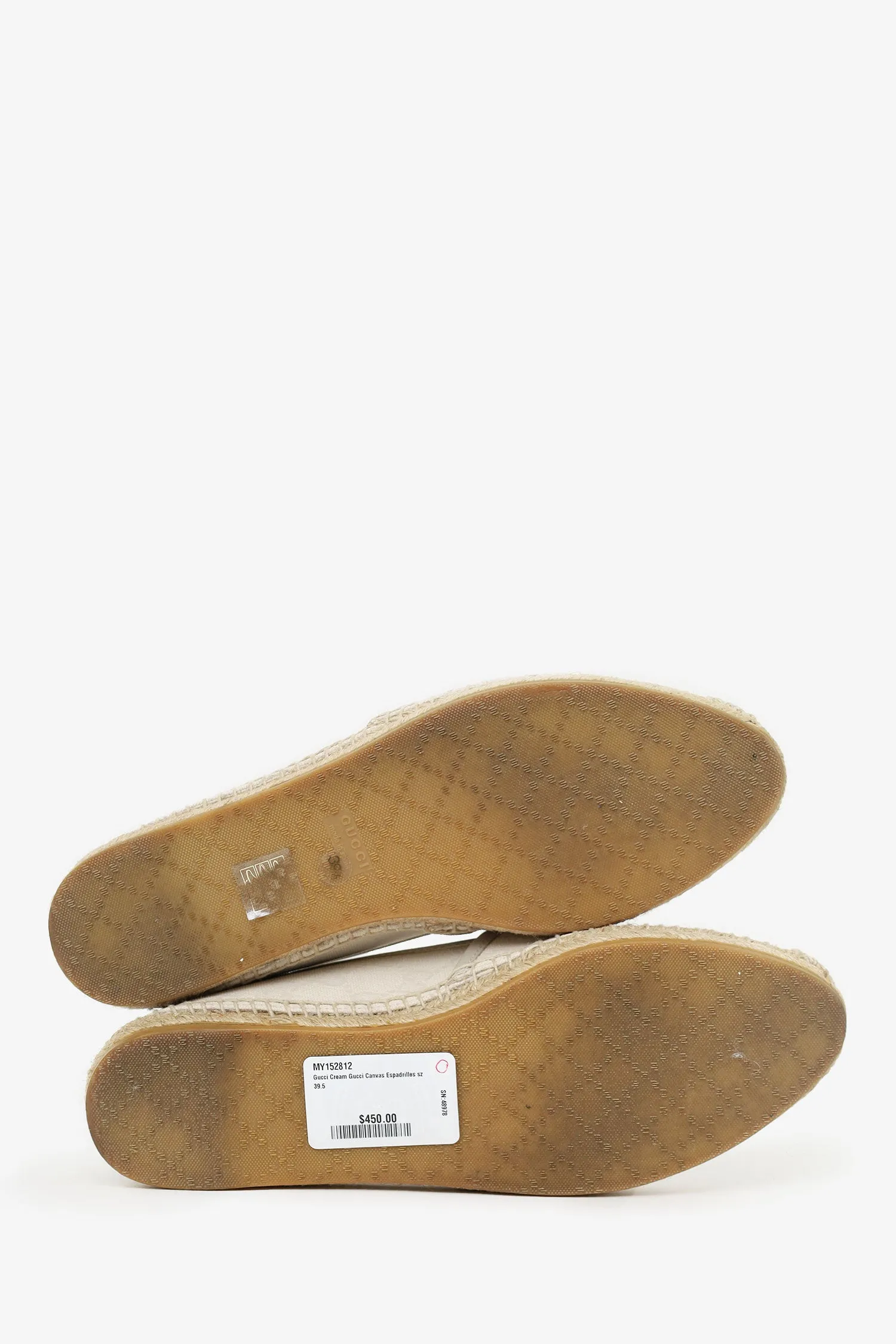 Gucci Cream Gucci Canvas Espadrilles Size 39.5