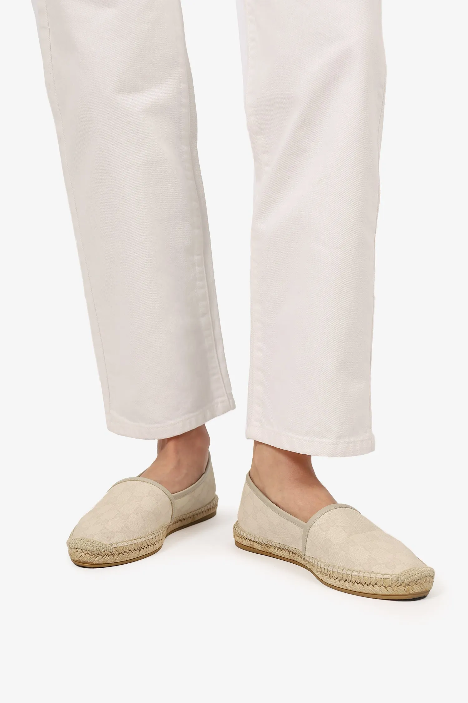 Gucci Cream Gucci Canvas Espadrilles Size 39.5