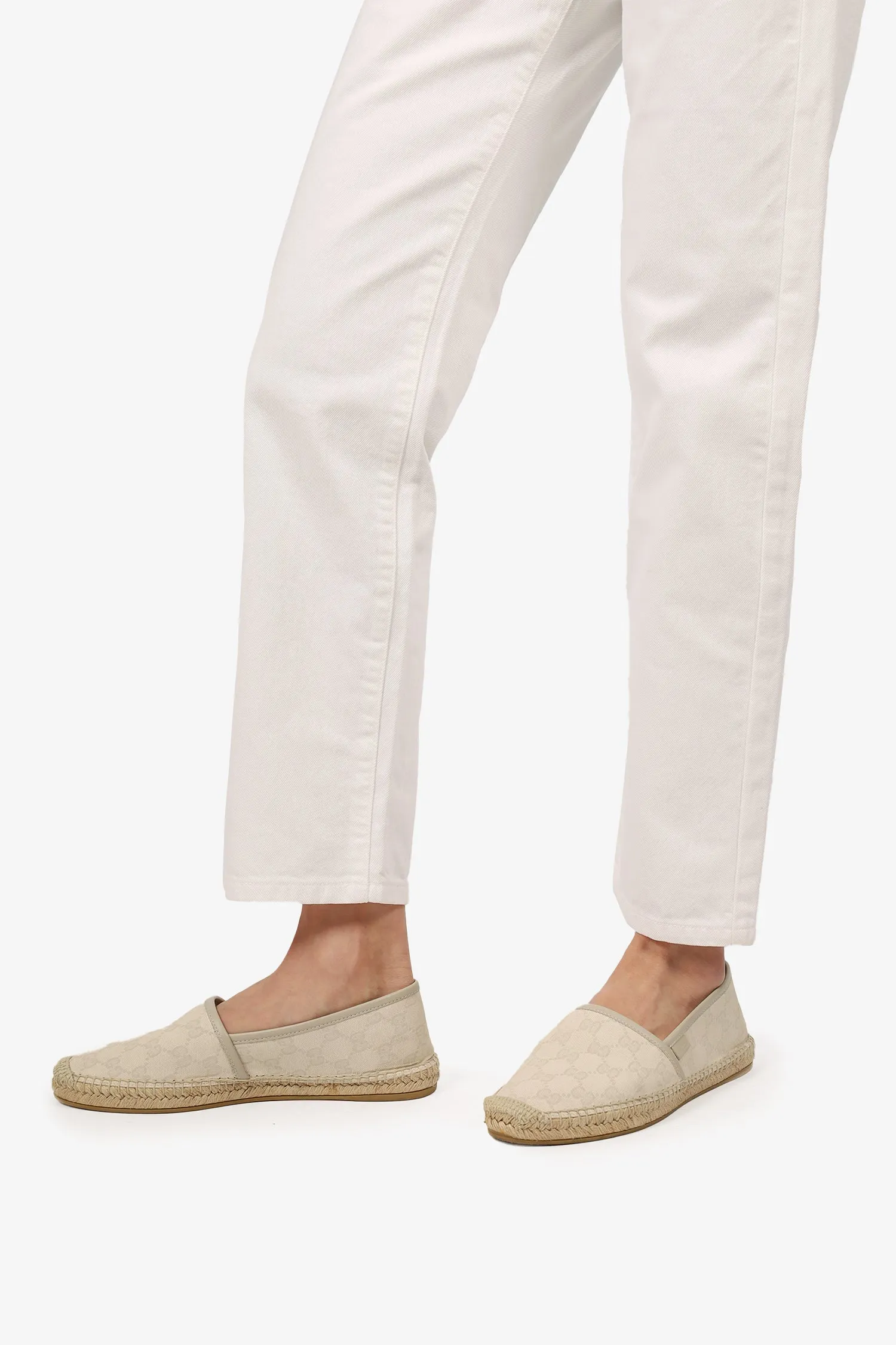 Gucci Cream Gucci Canvas Espadrilles Size 39.5