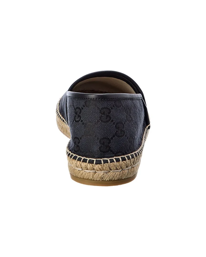 Gucci GG Canvas & Leather Espadrille
