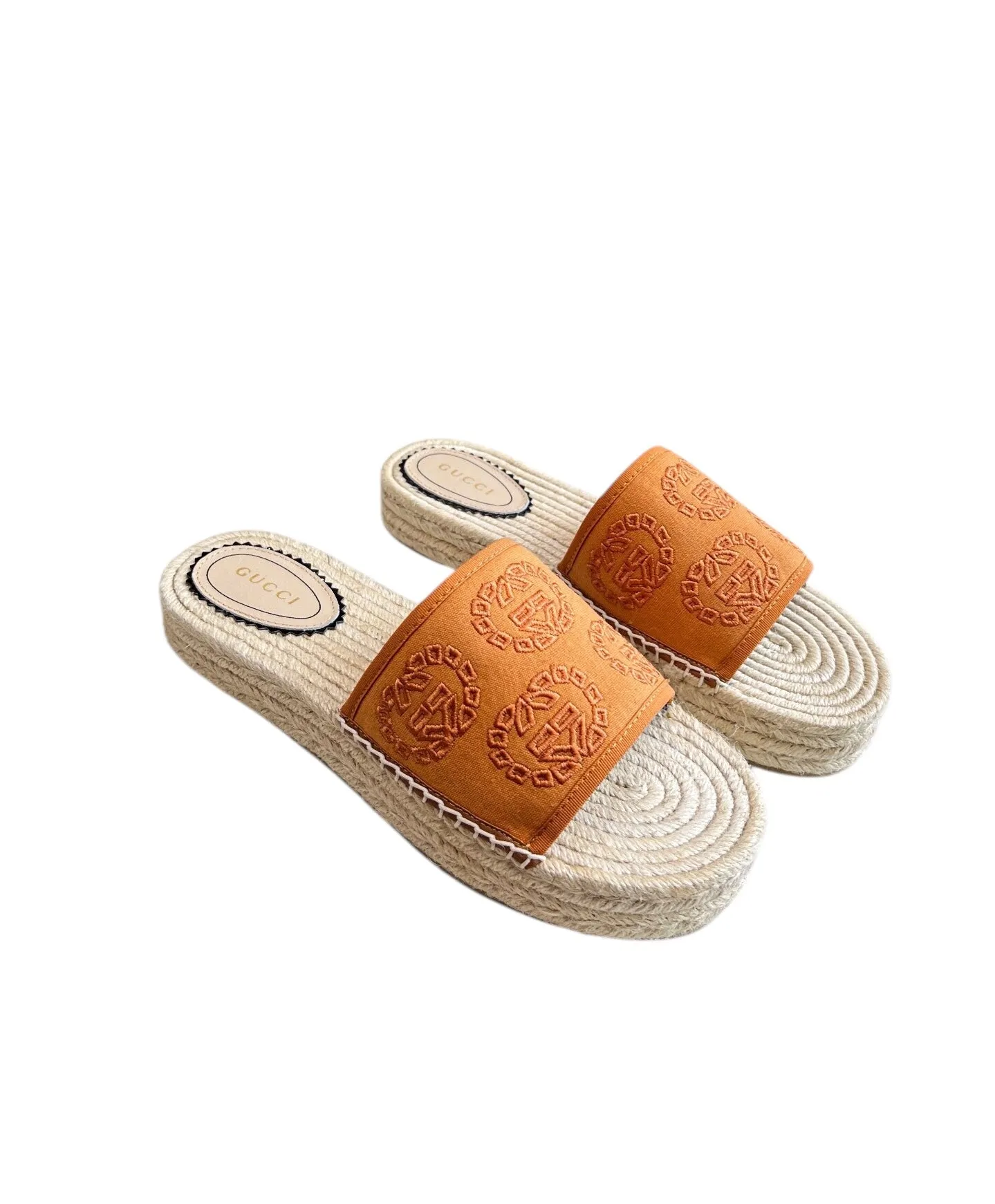 Gucci Interlocking G Canvas Espadrille Sandals