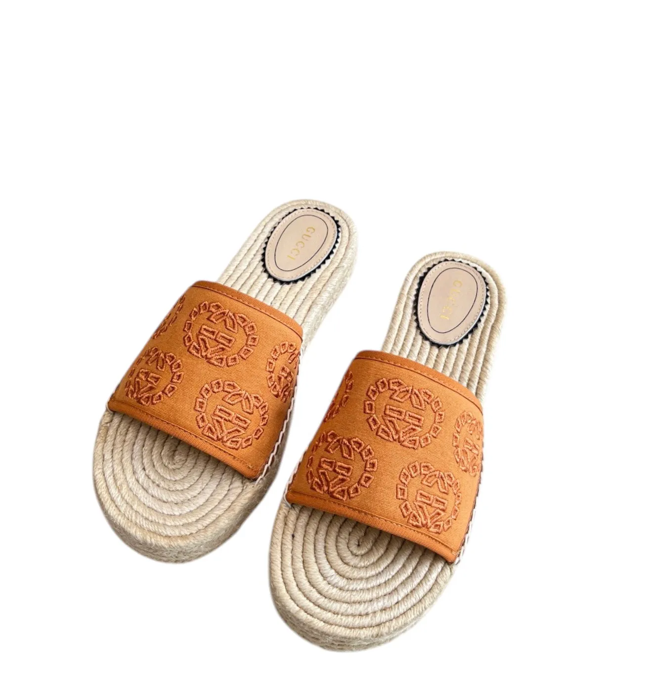 Gucci Interlocking G Canvas Espadrille Sandals