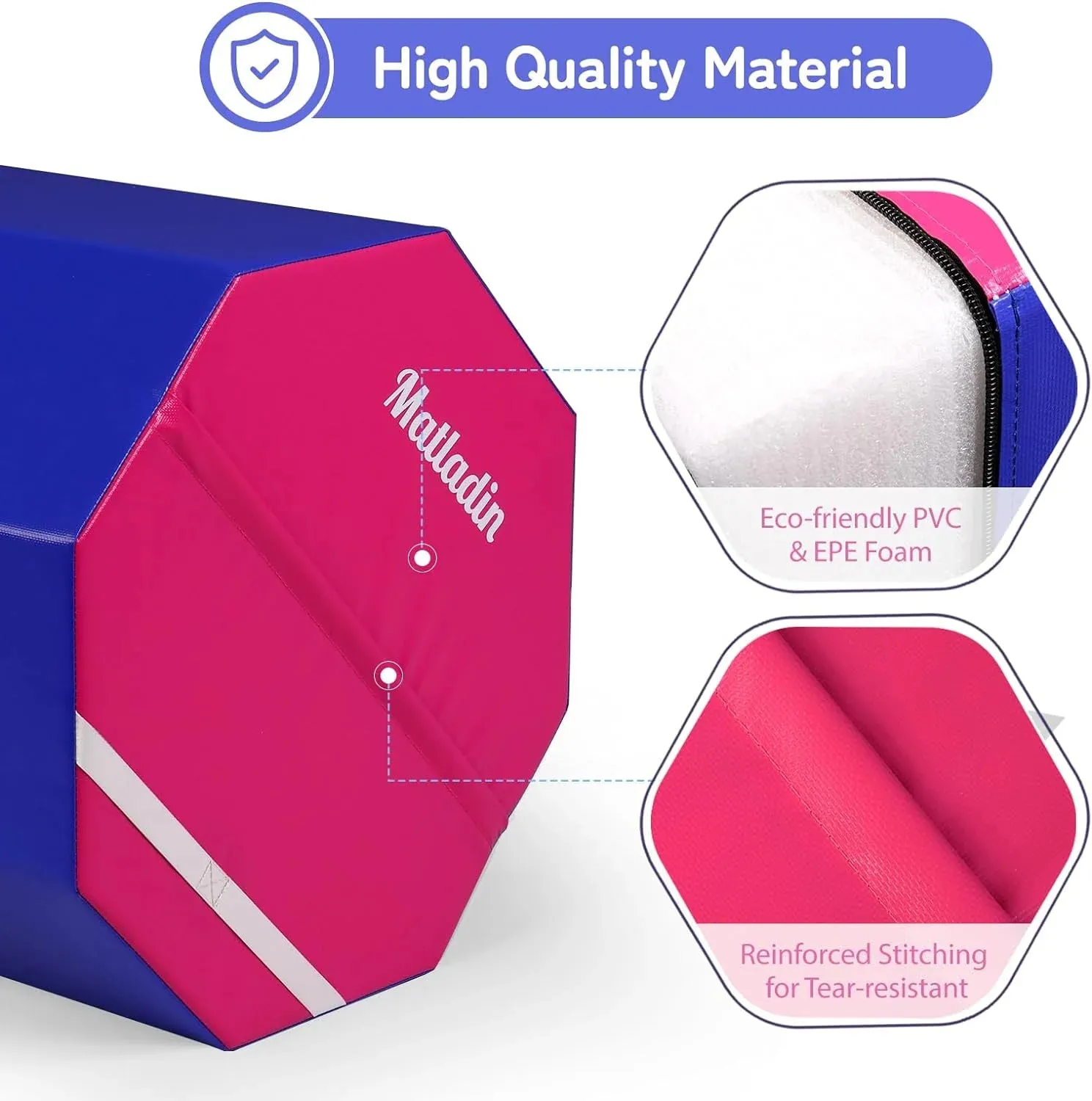 Gymnastics Mat Octagon Tumbler Trainer – Tumbling & Skill Shape Mat for Gymnastics, Cheerleading & Martial Arts