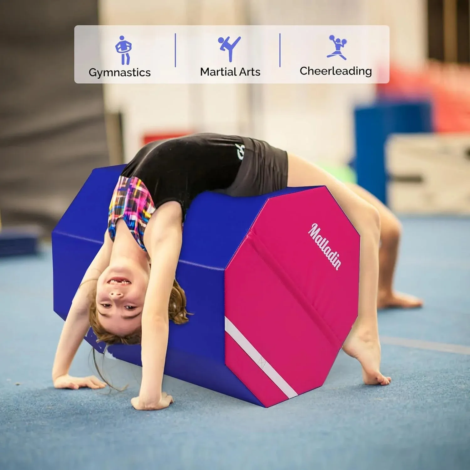 Gymnastics Mat Octagon Tumbler Trainer – Tumbling & Skill Shape Mat for Gymnastics, Cheerleading & Martial Arts