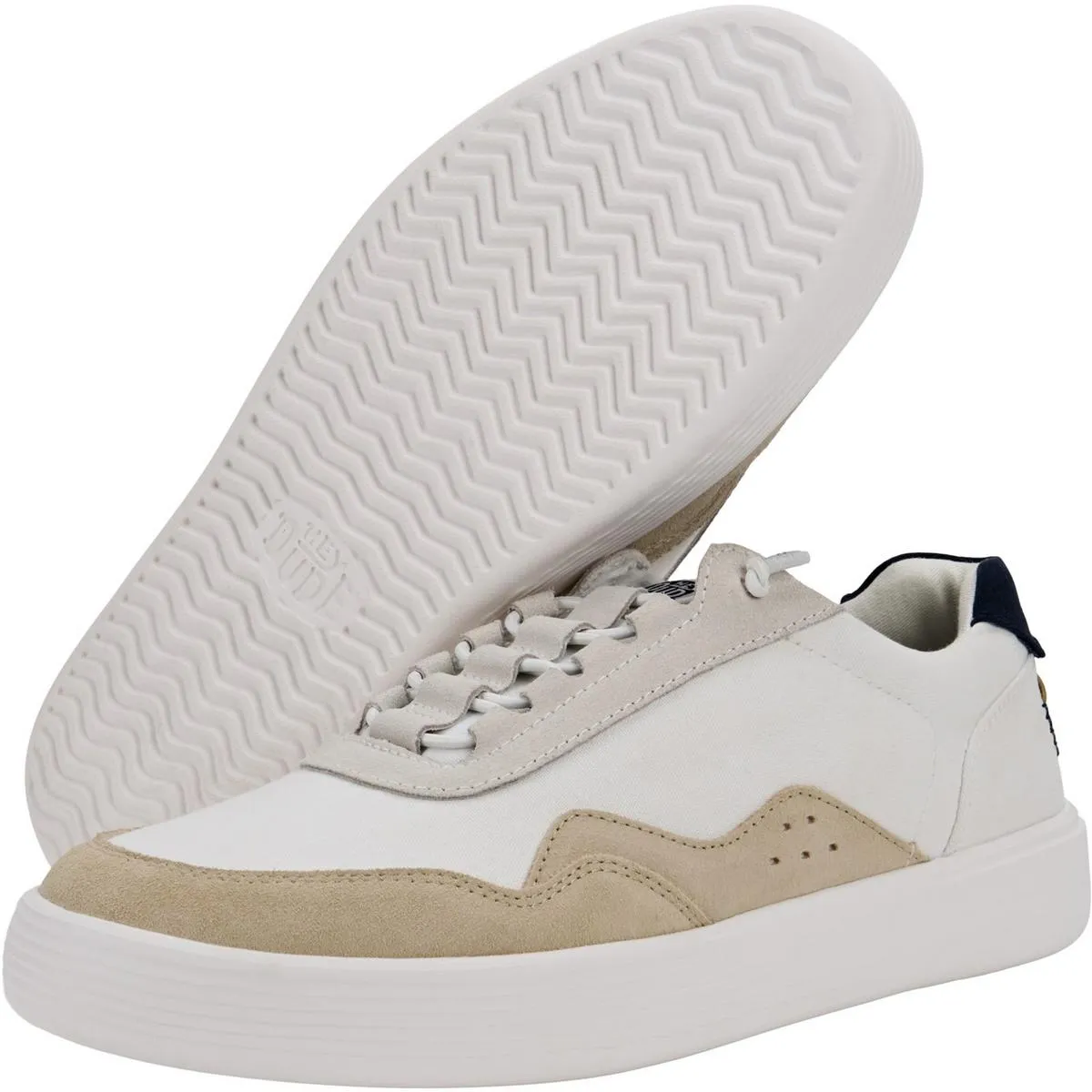 HEYDUDE Hudson Canvas Trainer White/Grey