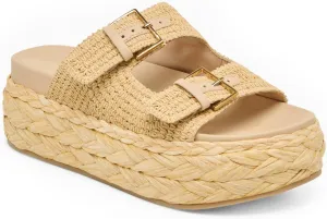 Huntarry Platform Sandals for Womens Espadrille Wedges Comfortable Summer Beach Sandals Woven Casual Adjustable Double Buckle Strap Slip on Shoes