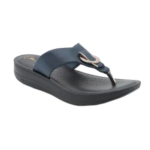 Inblu Women Navy Blue Thong Style Sandal with Embelished Upper (CR08_N.BLUE)