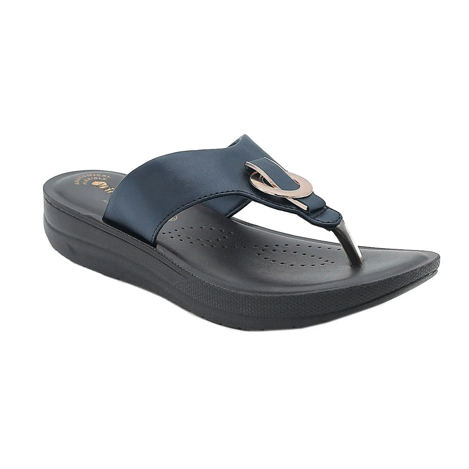 Inblu Women Navy Blue Thong Style Sandal with Embelished Upper (CR08_N.BLUE)
