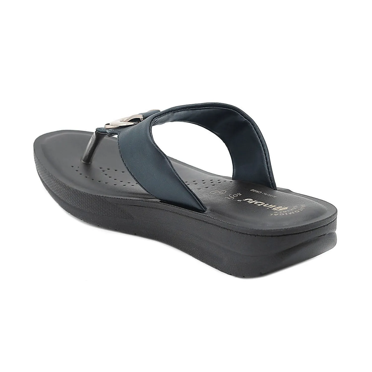 Inblu Women Navy Blue Thong Style Sandal with Embelished Upper (CR08_N.BLUE)