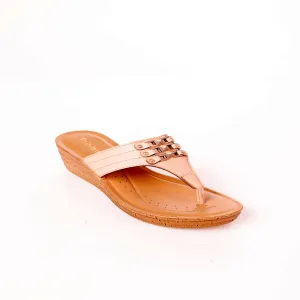 Inblu Women Pink V-Shape Sandal with Embelished Upper & Slip-On Closure (GM10_PINK)