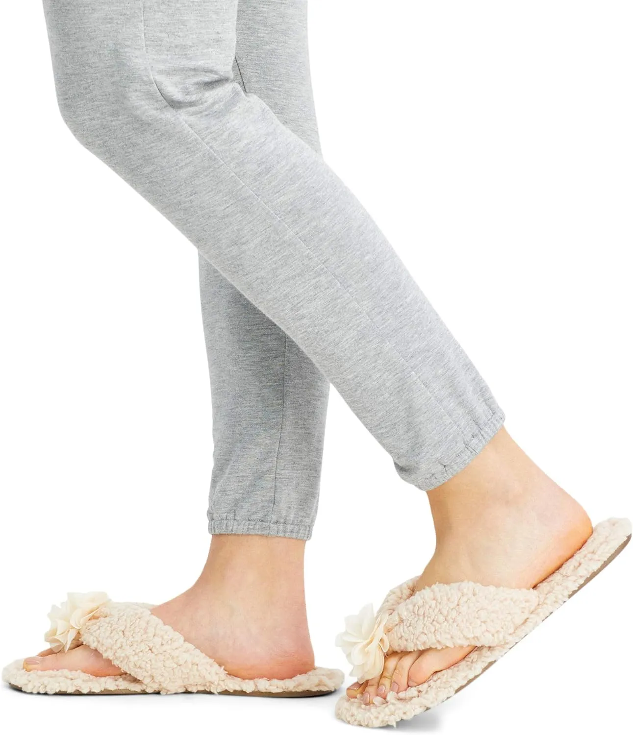 Jessica Simpson Women's Plush Marshmallow Slide-On Sandal House Slippers with Memory Foam