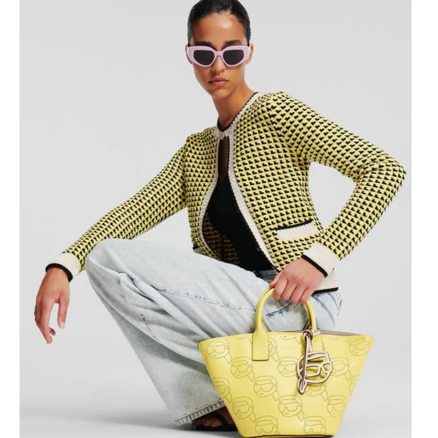 KARL LAGERFELD K/IKONIK PERFORATED TOTE BAG