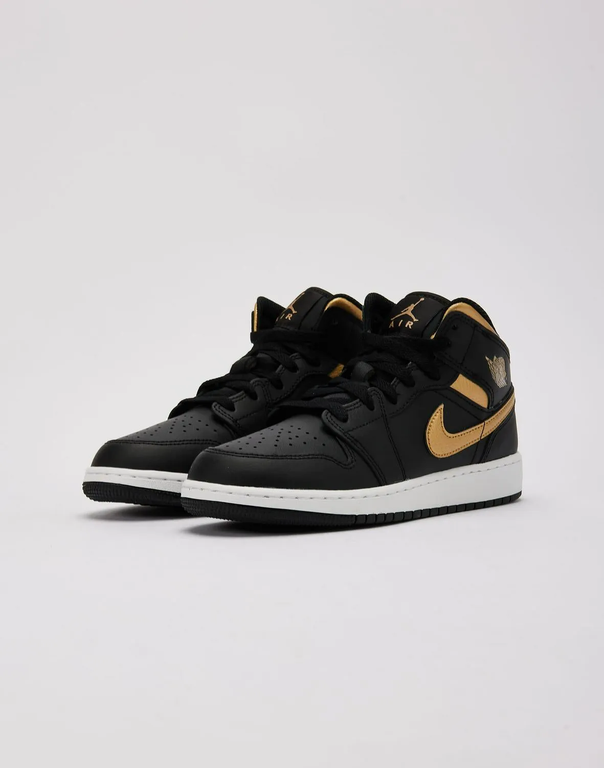 Kids Air Jordan 1 Mid GS Wings Black Gold White DQ8423-071 Shoe Sneaker Trainer