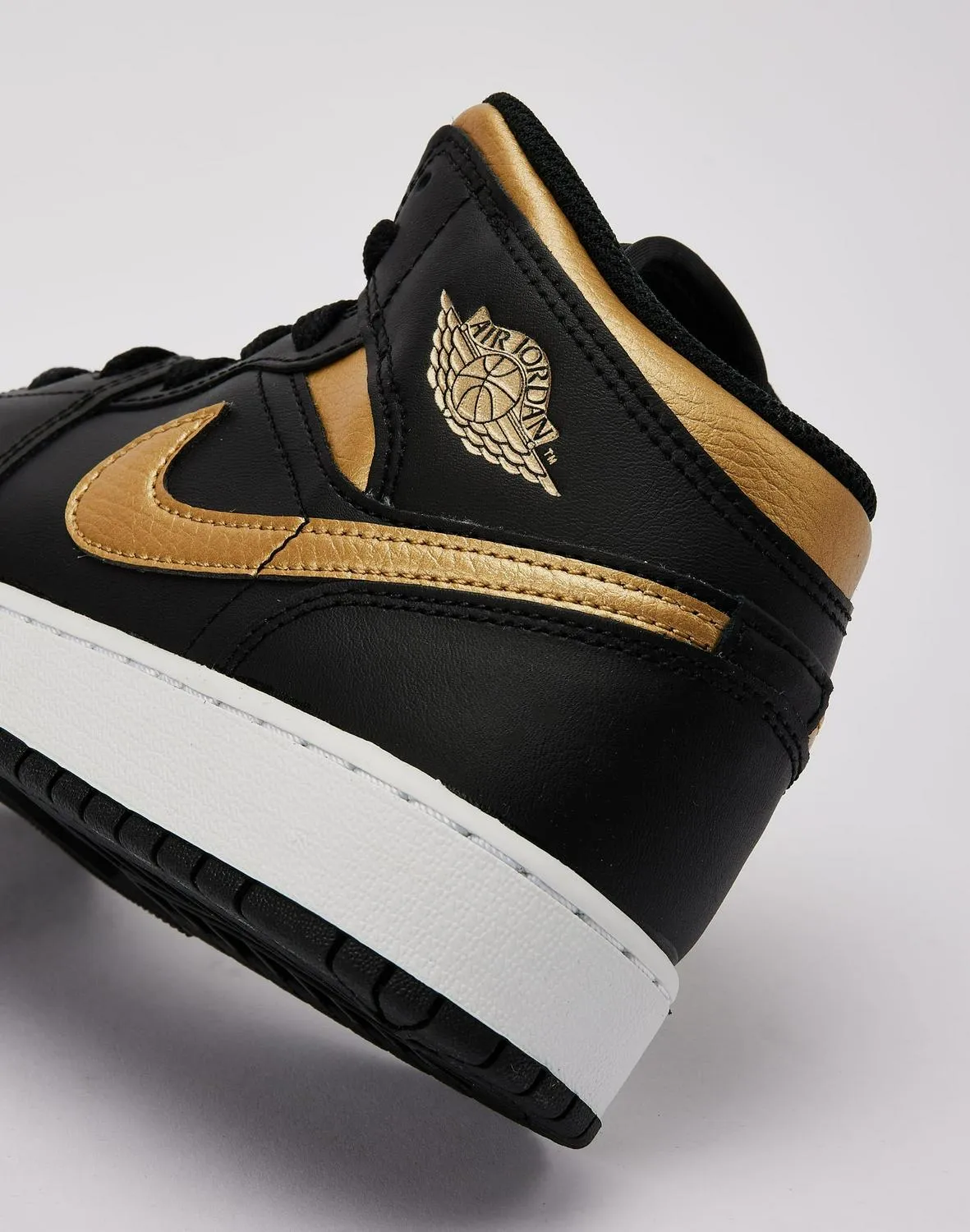 Kids Air Jordan 1 Mid GS Wings Black Gold White DQ8423-071 Shoe Sneaker Trainer