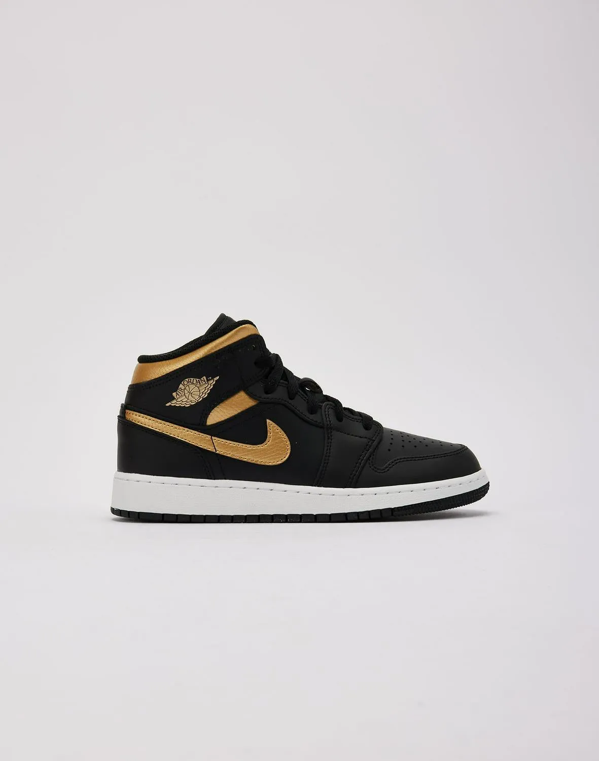 Kids Air Jordan 1 Mid GS Wings Black Gold White DQ8423-071 Shoe Sneaker Trainer