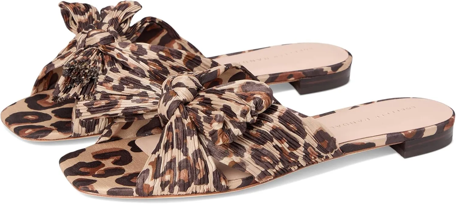 Loeffler Randall Women's Daphne Flat Sandal, Leopard 1, 7