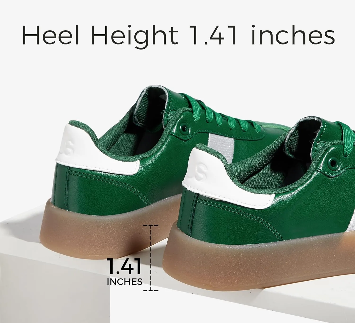 LUCKY STEP Women's Retro Sneakers Fashion Classic Casual Tennis Platform Gum Sole Anti Slip Footwear Faux Leather Trainers Walking Skate Shoes